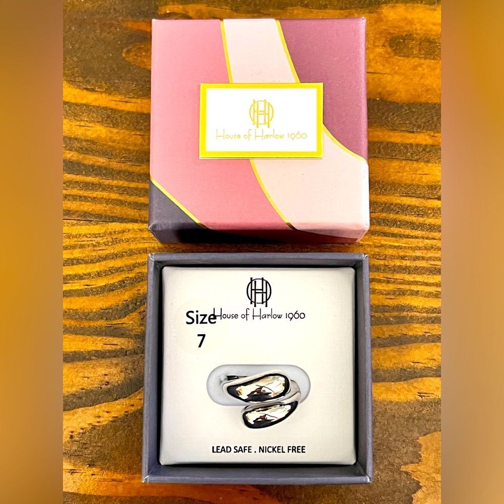 Ring by House of Harlow 1960, size 7, lead free, nickel free, silver in color